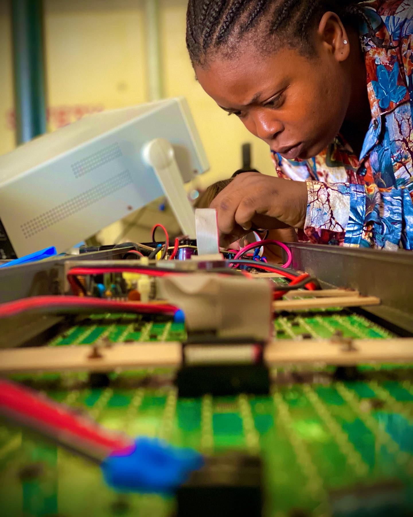 Student soldering